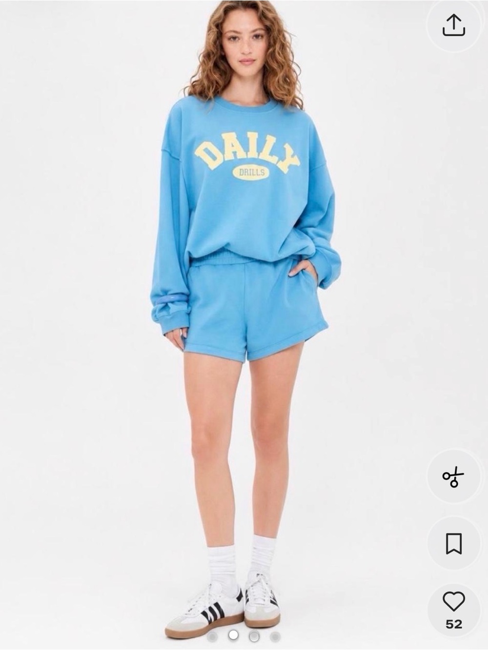 Daily Drills Blue Women's Pullover Sweatshirt with Yellow Logo